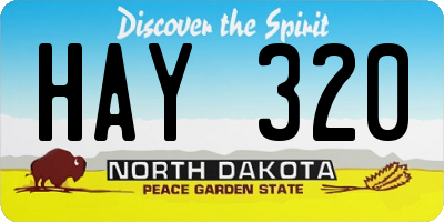 ND license plate HAY320