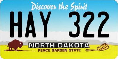 ND license plate HAY322