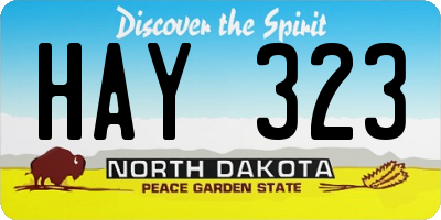 ND license plate HAY323