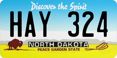 ND license plate HAY324