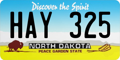 ND license plate HAY325