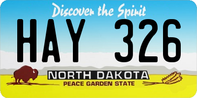 ND license plate HAY326