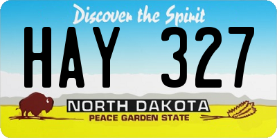 ND license plate HAY327