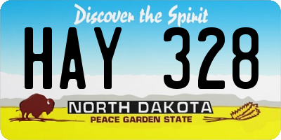 ND license plate HAY328