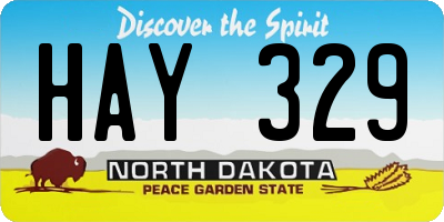 ND license plate HAY329