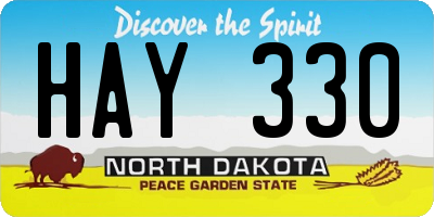 ND license plate HAY330