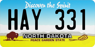 ND license plate HAY331