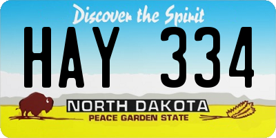 ND license plate HAY334