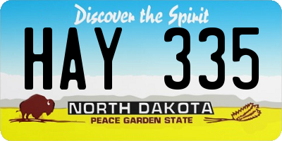 ND license plate HAY335