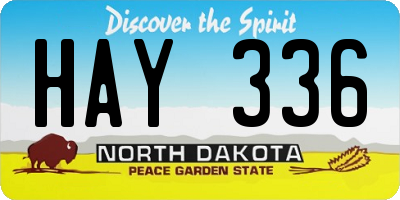 ND license plate HAY336