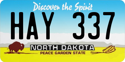 ND license plate HAY337