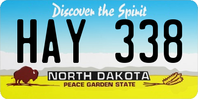 ND license plate HAY338