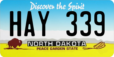 ND license plate HAY339