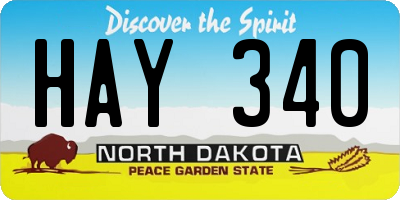 ND license plate HAY340