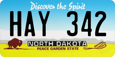 ND license plate HAY342