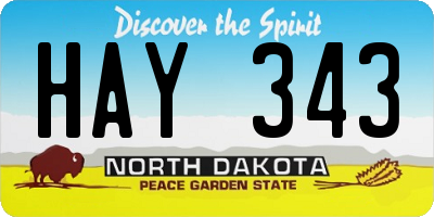 ND license plate HAY343