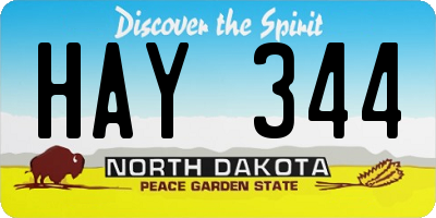 ND license plate HAY344