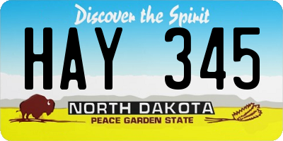 ND license plate HAY345