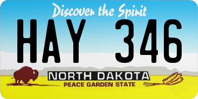 ND license plate HAY346