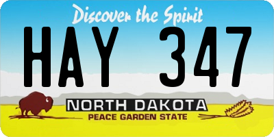 ND license plate HAY347