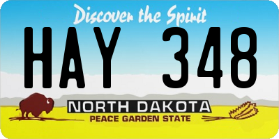 ND license plate HAY348