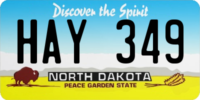 ND license plate HAY349