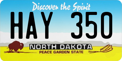 ND license plate HAY350