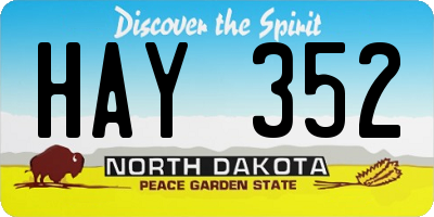 ND license plate HAY352