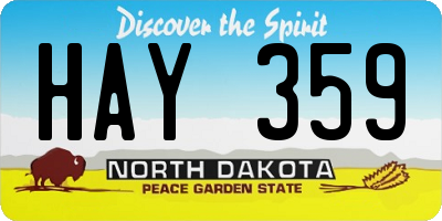 ND license plate HAY359