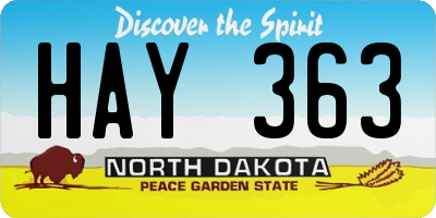 ND license plate HAY363