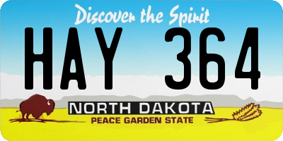 ND license plate HAY364