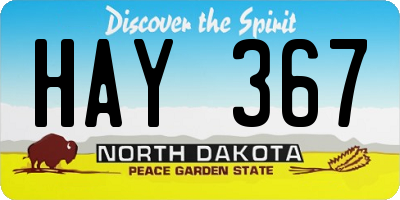 ND license plate HAY367