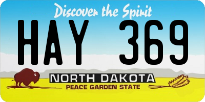 ND license plate HAY369