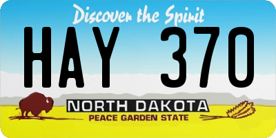 ND license plate HAY370