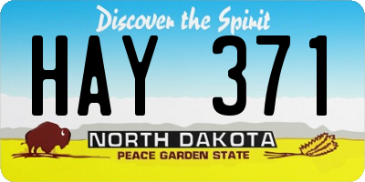 ND license plate HAY371