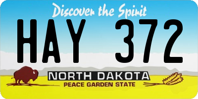 ND license plate HAY372