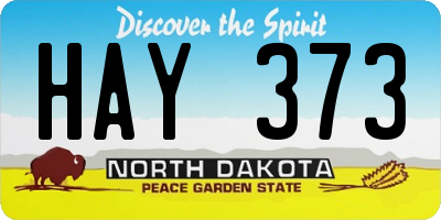 ND license plate HAY373