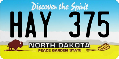 ND license plate HAY375