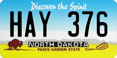 ND license plate HAY376