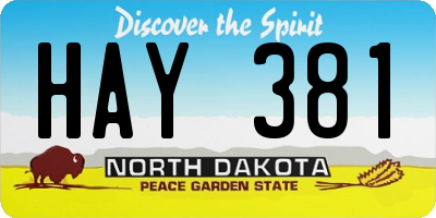 ND license plate HAY381