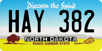 ND license plate HAY382