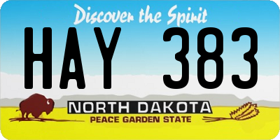 ND license plate HAY383