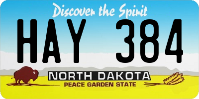 ND license plate HAY384