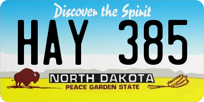 ND license plate HAY385