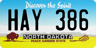 ND license plate HAY386