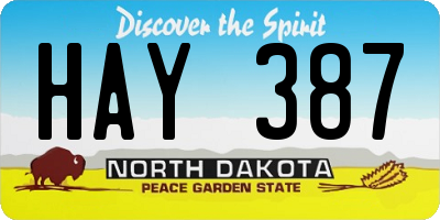 ND license plate HAY387