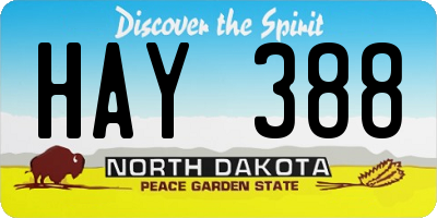 ND license plate HAY388