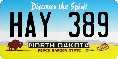 ND license plate HAY389