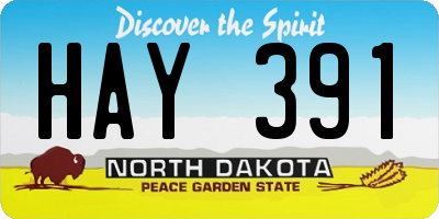 ND license plate HAY391