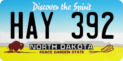 ND license plate HAY392